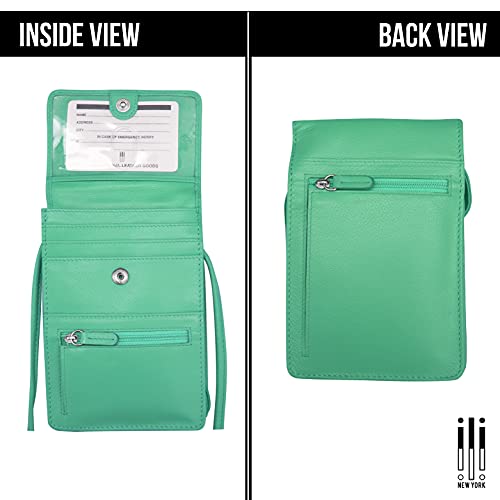 Image of ili New York 6827 Genuine Leather Crossbody Organizer with RFID Blocking Lining | Genuine Leather