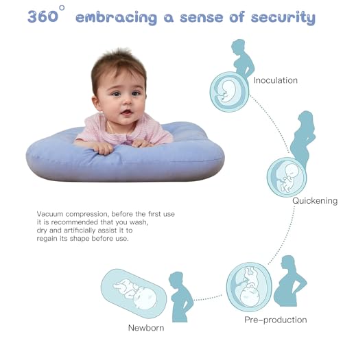 Image of Baby Lounger for Newborn, Bionic Design Baby Lounger, Soft Organic Cotton Breathable Lounger for Infants 0-24 Months (Blue)