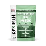 Psyllium Husk Fibre Supplement 4000mg with Probiotic Acidophilus – 120 Capsules, High Fiber Supplement for Digestion & Gut Health,3rd Party Lab Tested, UK Made by Rebirth Wellness