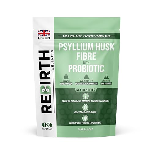 Rebirth Wellness Psyllium Husk Fibre Supplement – 120 Capsules