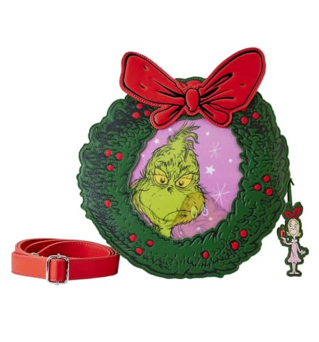 Loungefly Dr. Seuss Grinch Christmas Wreath Crossbody Bag