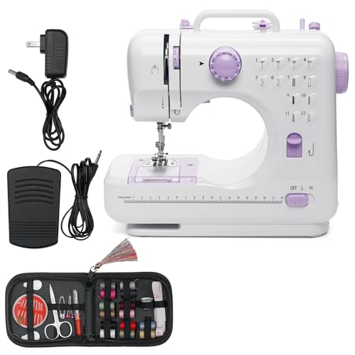 Small Sewing Machine with 12 Built-in Stitches & Night Light & Foot...