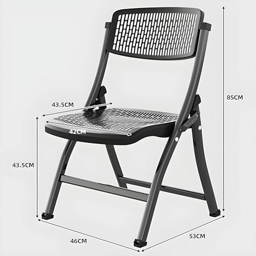 Image of MRC Lazer Folding Chair with Breatheable Nylon Seat for Space-Saving Design for Home, Office, and Dorm Rooms Kitchen,Work,Sturdy,Garden,Balcony,Restaurant Chair (Black)