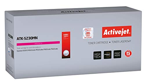 ActiveJet ATK-5230MN Toner Replacement KYOCERA TK-5230M, Compatible, Page Yield: 2200 Pages, Couleurs d'impression : Magenta. 5 Ans