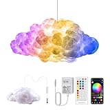 ViLSOM 6.56ft LED Cloud Light, RGB Cloud Lamp with IC Remote Control and APP Control Cool Lights Sync Music Color Changing Led Lights for Bedroom Ceiling Adults and Kids Modern Home & Room Decor