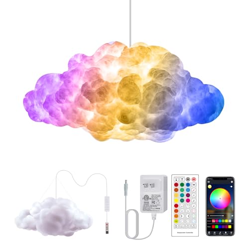 ViLSOM 6.56ft LED Cloud Light, RGB Cloud Lamp with IC Remote Control and APP Control Cool Lights Sync Music Color Changing Led Lights for Bedroom Ceiling Adults and Kids Modern Home & Room Decor