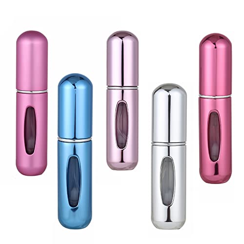 Perfume Travel Refillable Portable Perfume Atomizer Bottle 5ML Mini Refillable Perfume Spray Bottles Atomizer 5 Pack Travel Perfume Bottle for Outdoor and Traveling