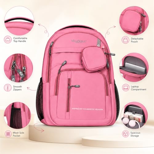 Image of MBW Korean Style Water Resistant 35L Laptop Backpack for Men & Women | Polyester Multi Compartments Bag with Side Pockets & Accessory Pouch | Travel Backpack for Office, College and School