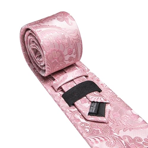 Image of YOHOWA Mens Ties Set Wedding Paisley Neckties with Handkerchief Cufflinks Formal Business