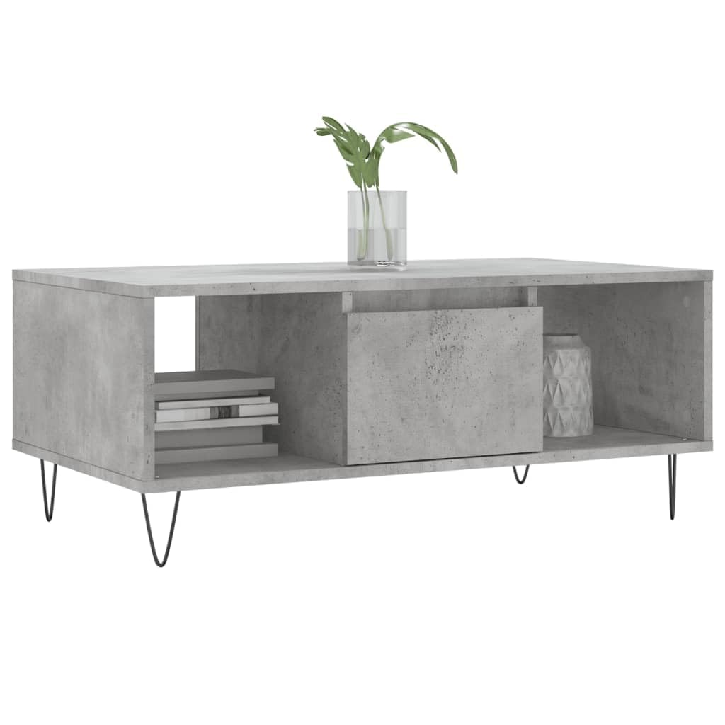 Homgoday Tavolino da caffè grigio cemento, 90 x 50 x 36,5 cm, in legno ingegnerizzato, tavolino da tè per soggiorno, sala d'accoglienza degli ospiti, camera da letto e mobili da ufficio