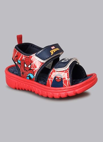 Image of Kidsville Official Marvel Comics Spiderman Printed Sandals For Kids Boys Anti-Skid Comfortable | Adjustable Double Strap Closure | Flexible & Lightweight Footwear for Baby