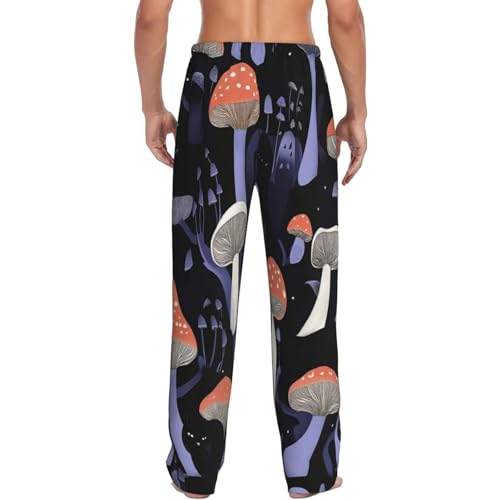 Black Cats Mushroom Pajama Pants Mens Lounge Sleep Pant Long Pajama Bottoms Drawstring Elastic with Pockets3