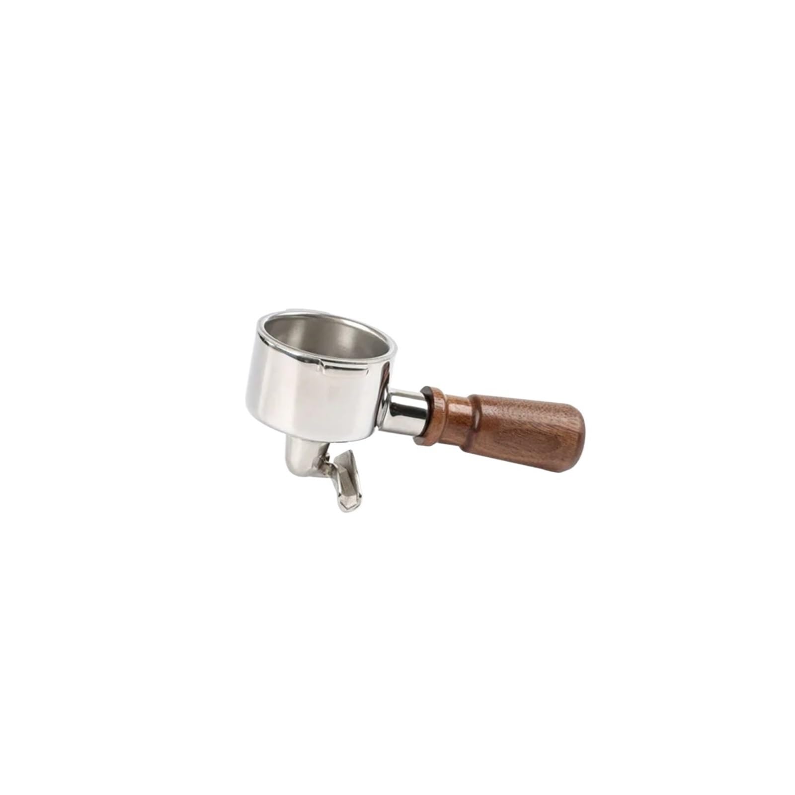 Portafiltro De Café De 51 Mm Con Dos Orejas Y Doble Boca, De Acero Inoxidable, Compatible Con Cafeteras Delonghi EC221/ECO311/EC156B Con Cesta.(S walnut wood)