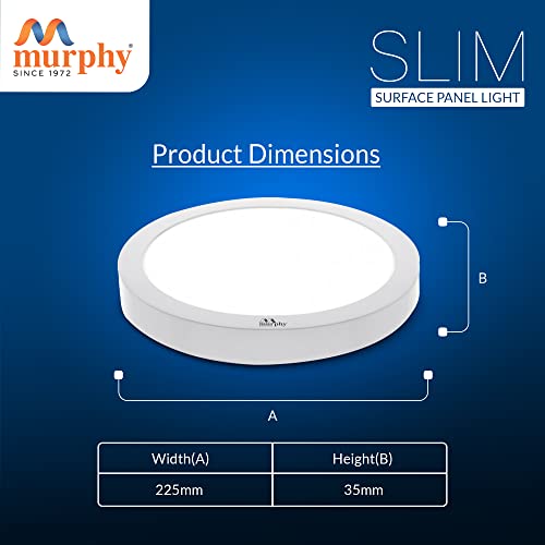 Image of Murphy 22-Watt Slim Round LED Surface Mount Panel Light (Cool White, Pack of 10), No False Ceiling Required