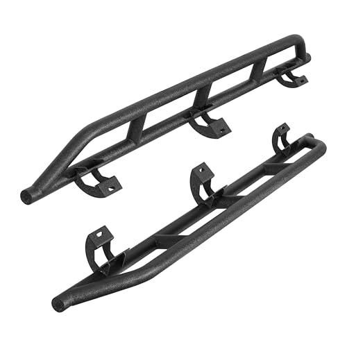 Hooke Road 4-Door JL Tube Rock Slider Rails Rocker Guard for 2018-2025 Jeep Wrangler JL Unlimited, Tubular Door Armor Nerf Bar Running Boards