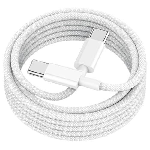 Image of Iphone 15 Pro 3Ft Type C to C Cable Compatible with 15 Plus, Fast Charging Cord for Samsung Galaxy S23 Fe Ultra S22 S21 Fe S20 Fe Note 20 A54 A14(White)