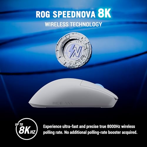 Image of ASUS ROG Harpe II Ace Wireless Esports Gaming Mouse - 2025, Pro-Tested, Right-Handed, 48g Lightweight, Tri-Mode Connectivity, 42K DPI, 8K Polling, 101Hr Battery, Web-Based Tool, PC /Mac Support - White