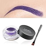 MAEPEOR 12 Colors Eyebrow Pomade Full-pigmented Long Lasting Waterproof Eyebrow Cream Gel Filling & Shaping Tinted Eyebrows Enhancers with Brush for Daily or Cosplay (12 Purple)