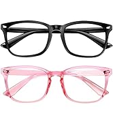 CHBP Blue-Light-Blocking-Glasses for Women Computer Glasses Man,2 Pack Gaming Eyeglasses Fashion ...