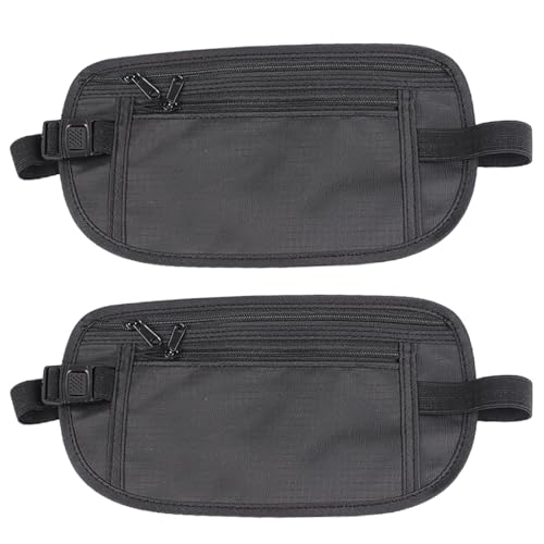 EODKSE 2pcs Riñonera Deportiva de Seguridad Antirrobo, Cinturones de Dinero Ocultos y Ajustable,...