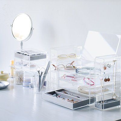 MOMA Muji Acrylic Case 2 Drawers - Large W25.5 x D17x H9.5cm (W10.2 x D6.8 x H3.8