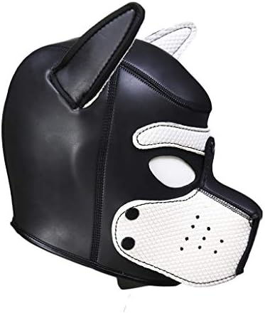 AmaMary88 Sexy Cosplay Puppy Mask, Sexy Cosplay Role Play Dog Full Head Mask Padded Rubber Puppy Play Mask Soft