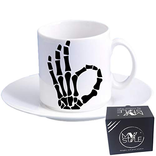 My Custom Style tazzina Espresso+piattino#Halloween-Ok Scheletro#60x57mm