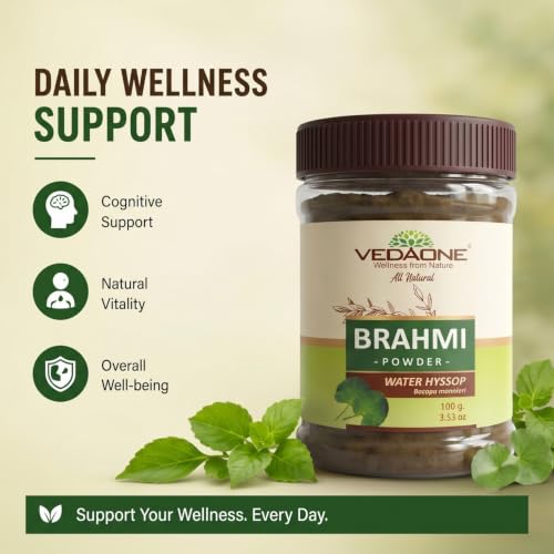 Image of VEDAONE Brahmi Powder (Bacopa monnieri) 100g | Ayurvedic Herbal Powder | Traditionally Used for Memory & Cognitive Wellness