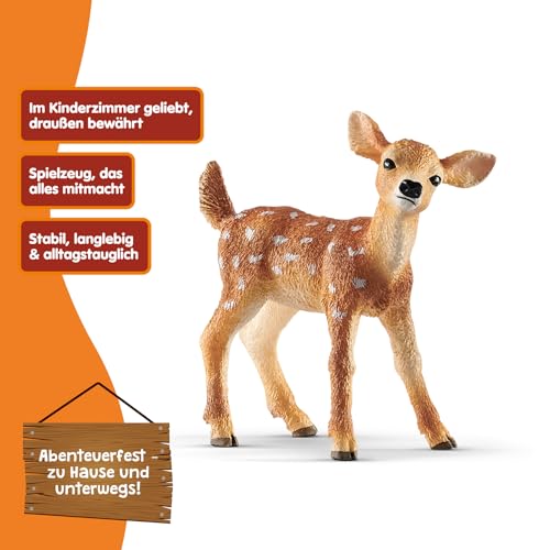 SCHLEICH WILD Life | Weißwedelkalb 14820 | detailgetreue Tierfiguren | Zoo Spielzeug | Geschenk für Jungen & Mädchen | Deko für Geburtstag oder Weihnachten | Spielfigur ab 3 Jahren | 5 x 2 x 5 cm