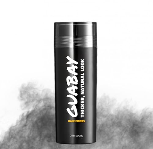 GUABAY Hair Fibers (28g) – Instantly Covers Thinning Hair and Enhances Volume for a Fuller, Thicker Look – Suitable for Men & Women – Black
