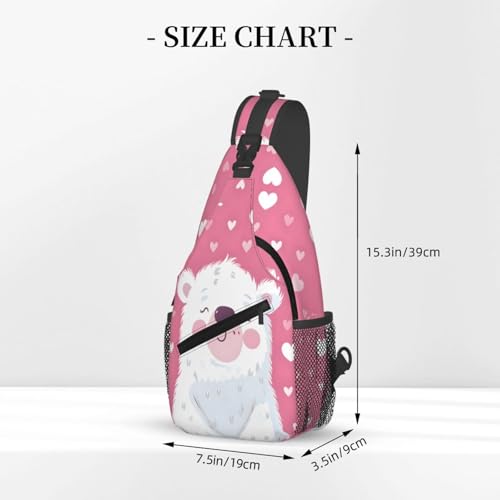 Bolso tipo bandolera divertido oso polar ligero para viajes miniatura 3