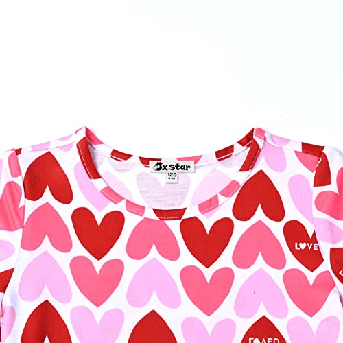 Jxstar Girls Valentines Day Gifts Pajamas Set Kids Lover Heart Pjs Sleepwear3