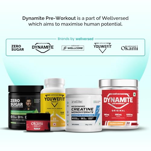 Image of Dynamite Pre-Workout Caffeine Free (195g, 15 Servings) | Aam Panna | 100mg EnXtra | 6500mg Citrulline Complex | 200mg Alpha GPC | For Late Evening & Night Workouts | Sustained Energy, Pump & Endurance