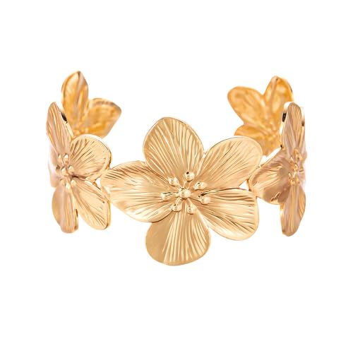 FDEETY Bracelets Femmes Bracelets Fleurs Personnalisés Plage Bijoux Vacances Niche Bracelets Ouverts Accessoires Deux Couleurs Disponibles Mode et...