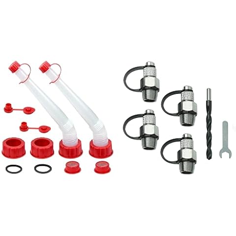 Gas Can Spout Kit and Chrome Brass Vent Caps Bundle Cover