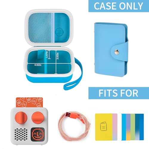 Image of Carrying Case for Yoto Mini Player with 24+ Card Holder-Blue | Hard Shell,Removable Divider, Keep Essentials Protected and Organized for Travel, Car Rides and Daily Use, Case Only