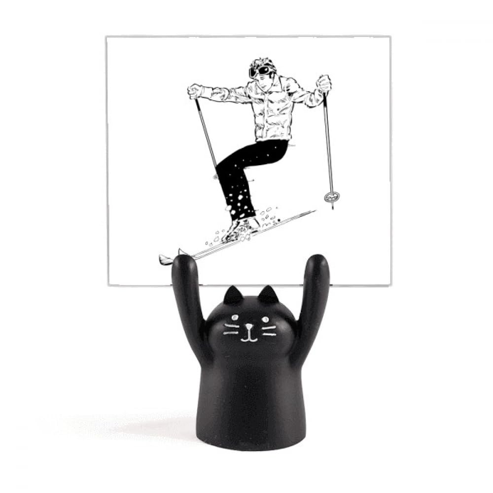 Support mémo chat noir ski pour ne plus perdre vos notes