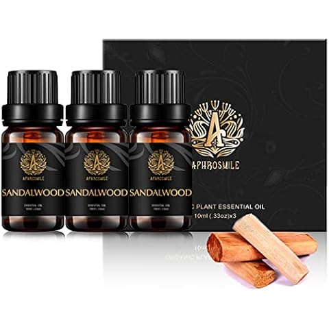 Aromatherapy Essential Oils Set, 100% Pure & Therapeutic Grade Sandalwood Essential Oils Scent Set for Diffuser, Humidifier, Massage, 3*10ml Sandalwood Aromatherapy Essential Oils Fragrance Oils Set Cover