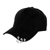 ESHOO Punk Silber Ring Piercing Rock Basic Ball Cap Baseball Mütze Truckers 7 Farben