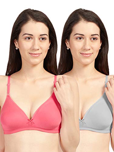 Image of SONARI Omania Womens Non-Padded Cotton Polyester Bras - Solid, Non-Wired, Medium Coverage, Hand Washable (Pack of 2)