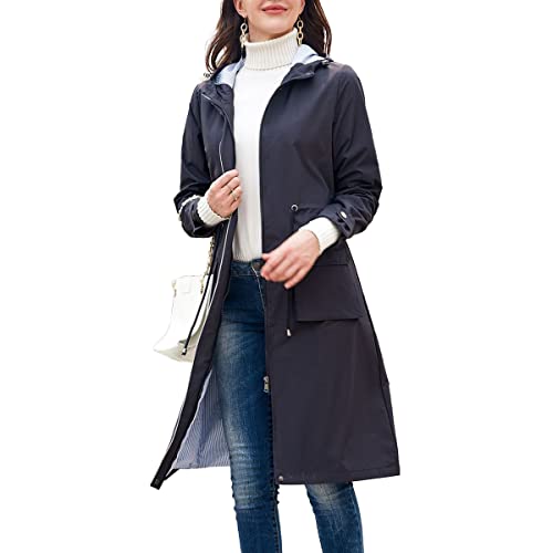 Veste de pluie imperméable pour femme restez au sec sous l'averse avec la capuche légère