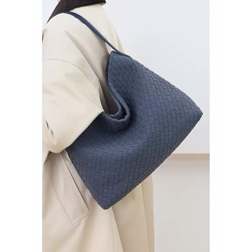 Image of Suede Woven Tote Bag for Women, Hobo Shoulder Bag for Work Travel