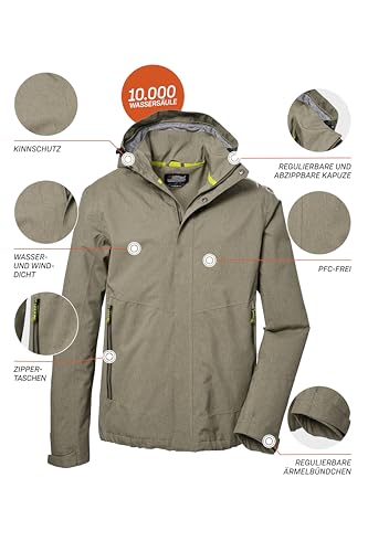 killtec Herren Funktionsjacke/Outdoorjacke mit abzippbarer Kapuze KOS 53 MN JCKT, sage, 4XL, 41333-000