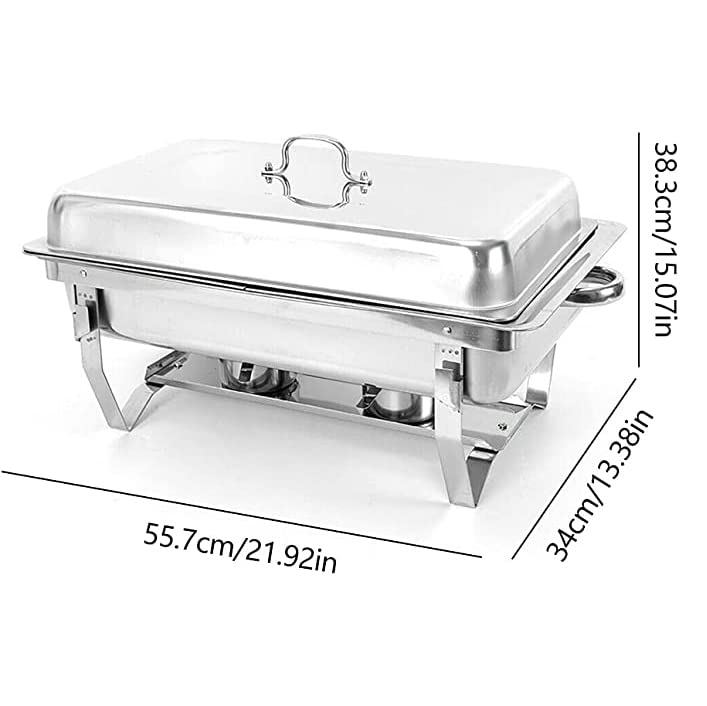 BATLAM Chafing Dish Set 9L Contenitore riscaldante in Acciaio Inox, Contenitore riscaldante per Piatti, scaldavivande Contenitore Termico per Catering Buffet Party