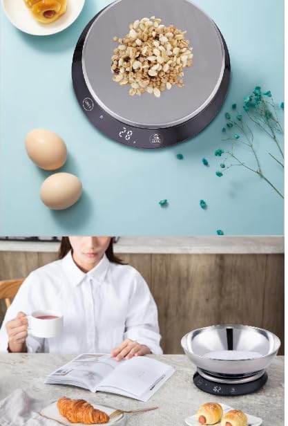 High Accuracy 5kg Digital Kitchen Scale Food Scale Round Tray Stainless 5KG/1G
