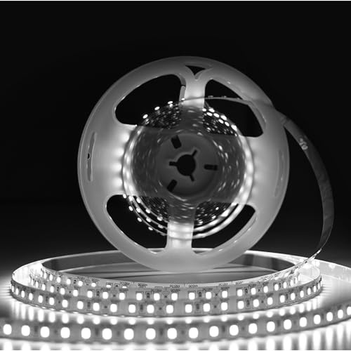 Image of Forus 5 Meter (5M) 8mm Cool White LED Strip Light, 120 LEDs /M Plug & Play Flexible Lighting for Home Decor, False Ceiling, Pooja & Living Room, Kitchen, Mirror, Stairs, 2-Year Warranty