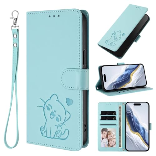 Funda para Samsung Galaxy S9 Plus, piel sintética con absorción de golpes, diseño de gato en relieve, con soporte para tarjetas, a prueba de golpes, funda protectora para Samsung Galaxy S9 Plus, color