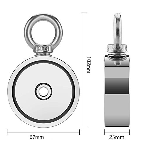 image for seedoo Fishing Magnet with Grappling Hooks，66ft Rope & Glove,760LB P