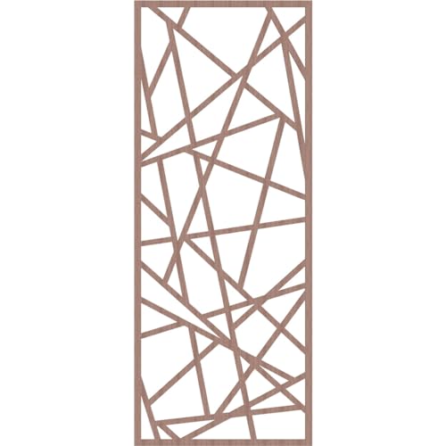 Image of Conway Decorative Pierced Fretwork Wood Wall Panels, 37 3 /8 inchW x 94 3 /8 inchH x 3 /8 inchT, Walnut