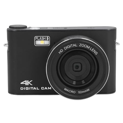 Cámara 4K HD con alta resolución digital de 64 MP, zoom óptico de 18X, pantalla táctil LCD 3.0 fácil de usar para transmisión en vivo, transmisión por Internet e Ing (negro)